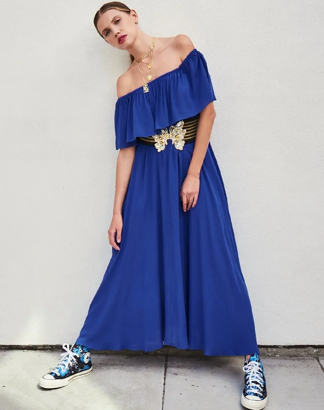 From Casual To Classy Morning Glory Maxi Dress - Royal