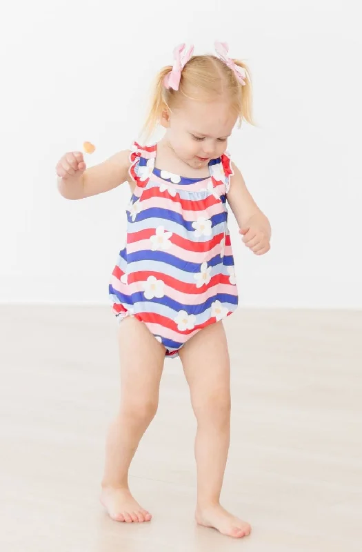 Feminine Charm July Vibes Ruffle Cross Back Romper