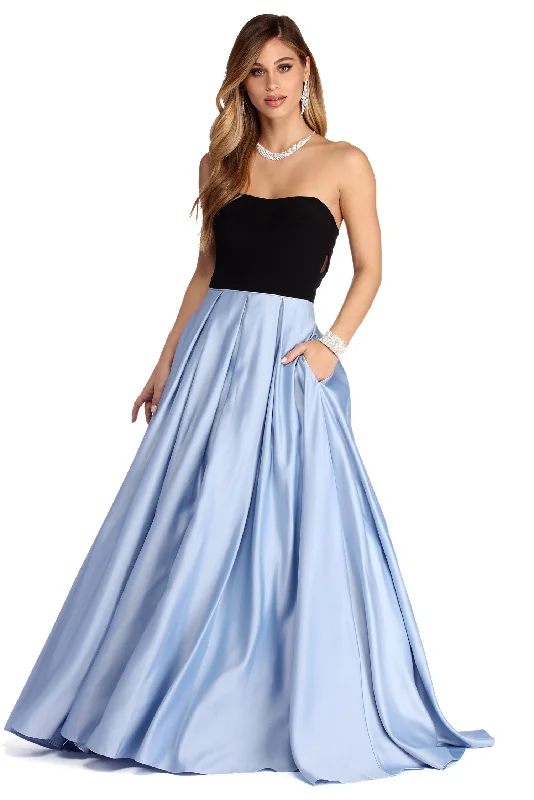 Sophisticated Outfits Marie Strapless Satin Ball Gown