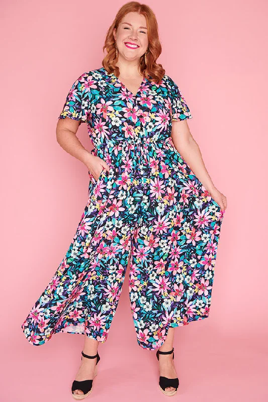 Flash Sale Justine Neon Bloom Jumpsuit