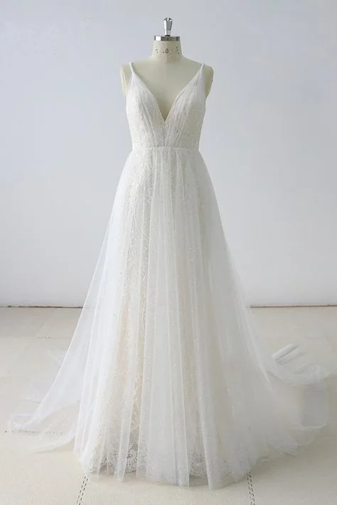 Flash Sale Simple White Lace V Neck Long Halter Prom Dresses, Long Wedding Dress cg1754 Flash Sale Simple White Lace V Neck Long Halter Prom Dresses, Long Wedding Dress cg1754