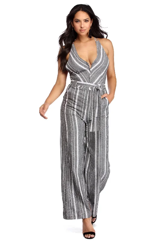 Seasonal Trend Striped For Success Jumpsuit
