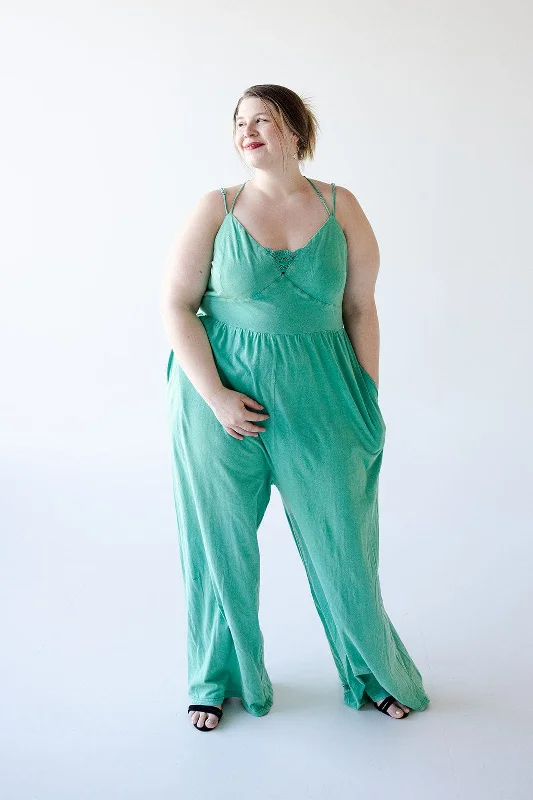Holiday Sale KNIT JUMPSUIT WITH PEEK-A-BOO LACE