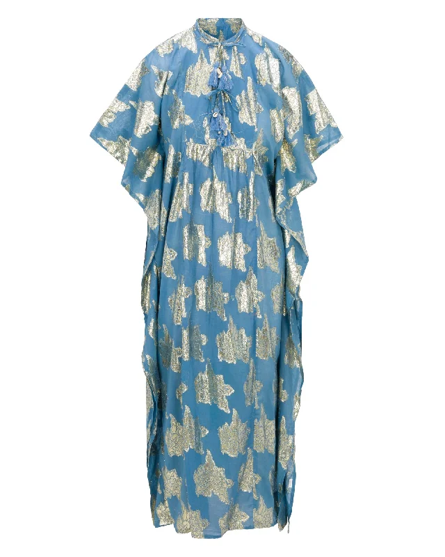 Final Sale Palm Springs Sparkle Caftan Maxi Dress - Blue