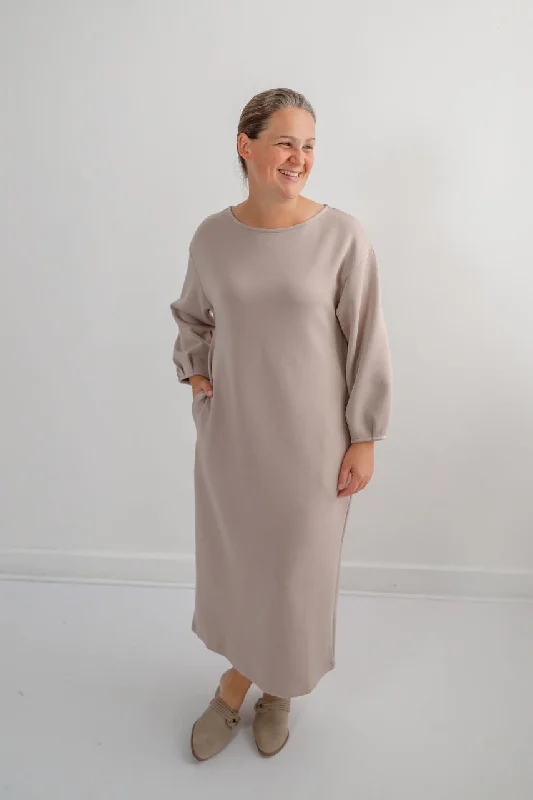 Chic Outfits Samantha Knit Midi Dress in Latte - FINAL SALE