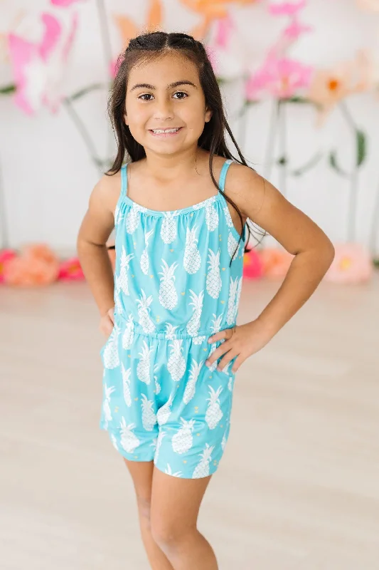 Charming Silhouette Pineapple Party Strappy Play Romper