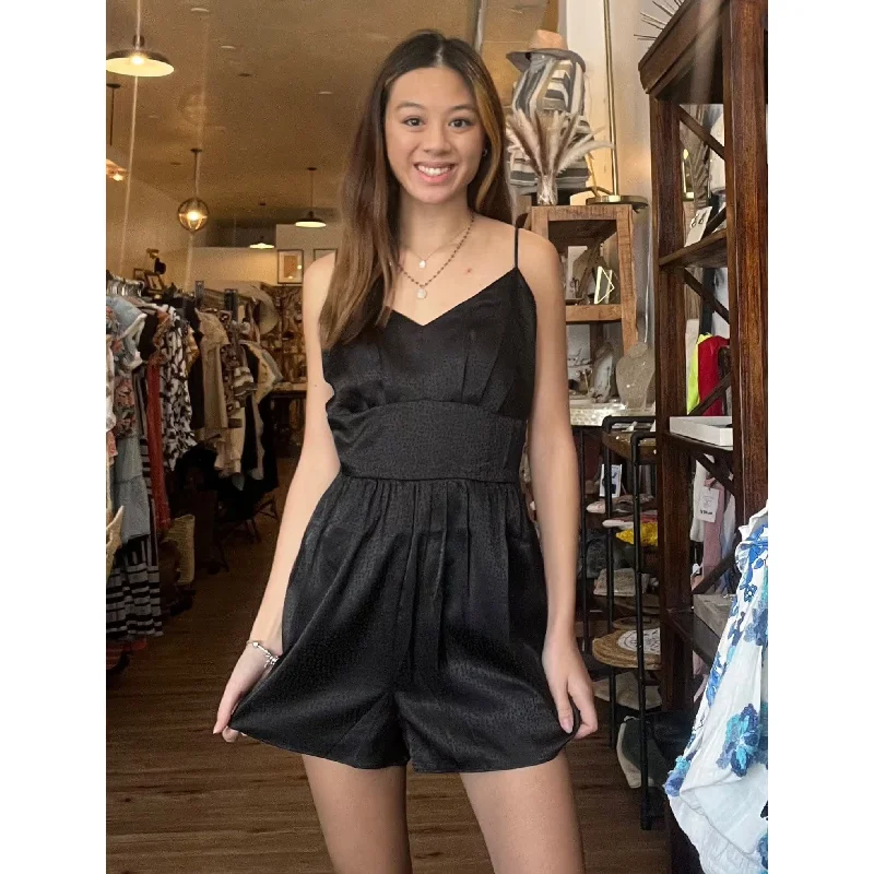Luxury Style Isis Black Spaghetti Strap  Romper-SALE