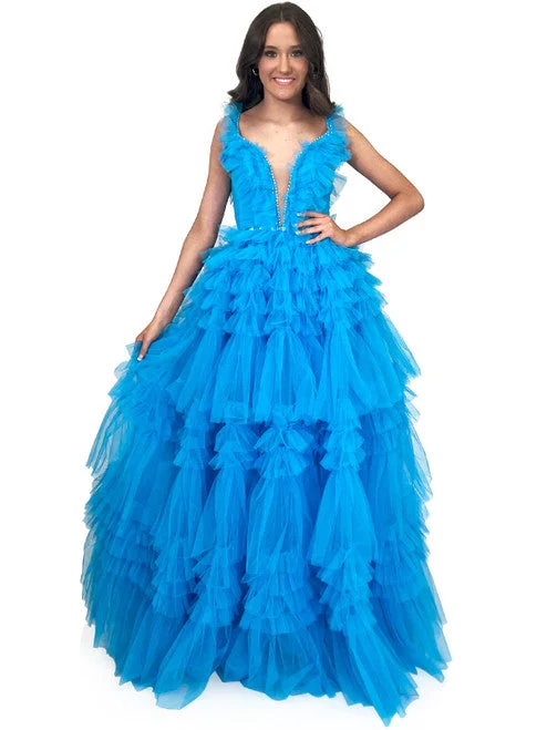 Trendy Fashion For Women Marc Defang 8092 Size 2 Aqua Long Layer Ruffle V Neck Prom Dress Pageant Ball Gown Crystal V Neck Tulle Trendy Fashion For Women Marc Defang 8092 Size 2 Aqua Long Layer Ruffle V Neck Prom Dress Pageant Ball Gown Crystal V Neck Tulle