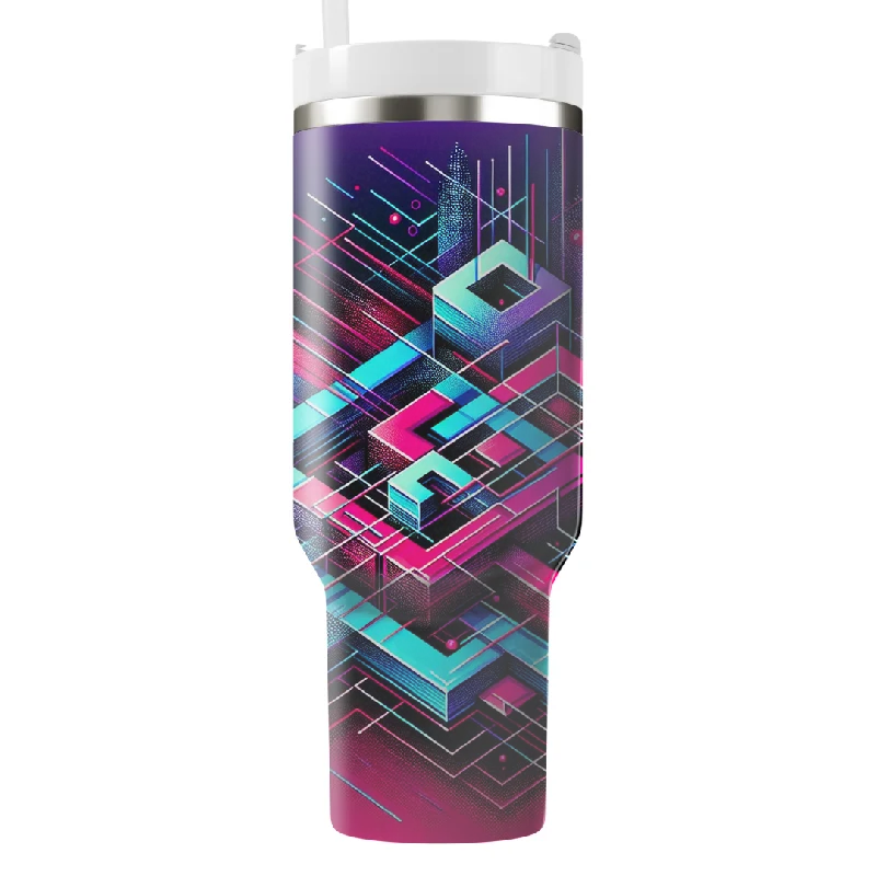 Discount Extravaganza Radical Retro Grid  Tumbler With Handle