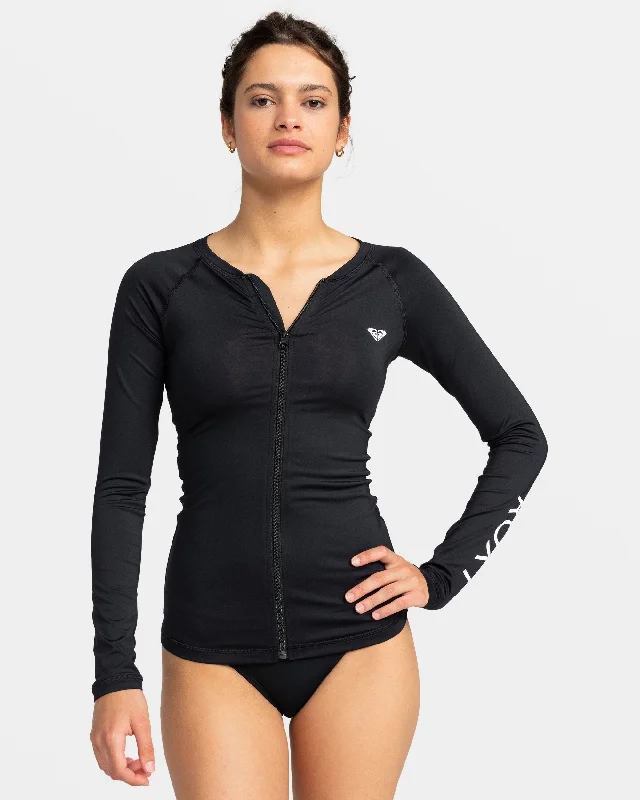 Casual Chic New Essentials Long Sleeve Zip-Up Rashguard - Anthracite
