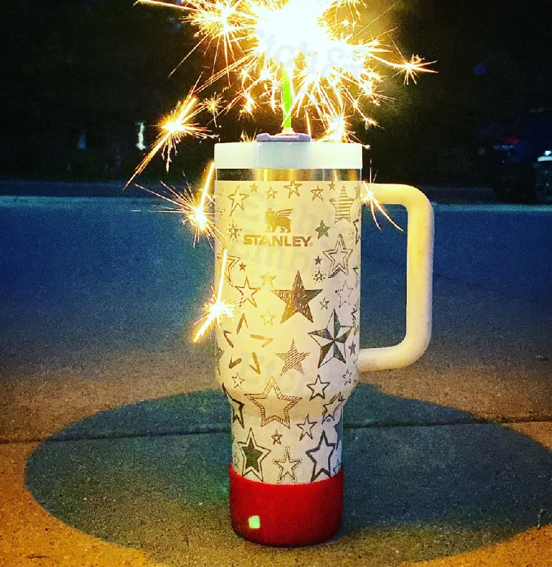 Clearance Event Sketched Stars Custom Stanley Adventure Quencher 40 oz tumbler