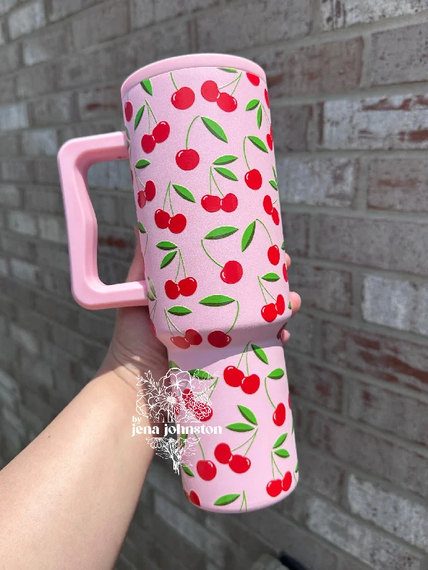 Huge Markdowns Cherries wrapped tumbler