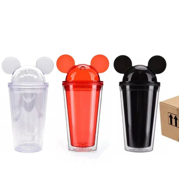 Eco-Friendly Drinkware Promotions Case of 48pcs 16oz mickey mouse ear tumbler wholesale mickey ears acrylic tumbler cup with straw Eco-Friendly Drinkware Promotions Case of 48pcs 16oz mickey mouse ear tumbler wholesale mickey ears acrylic tumbler cup with straw