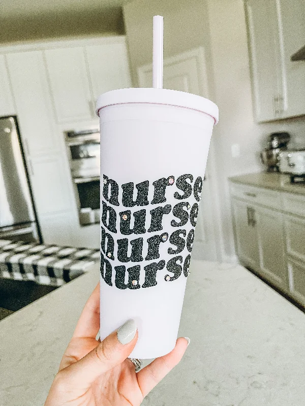 Travel Tumblers Sale Nurse ✨ Purple Matte Tumbler