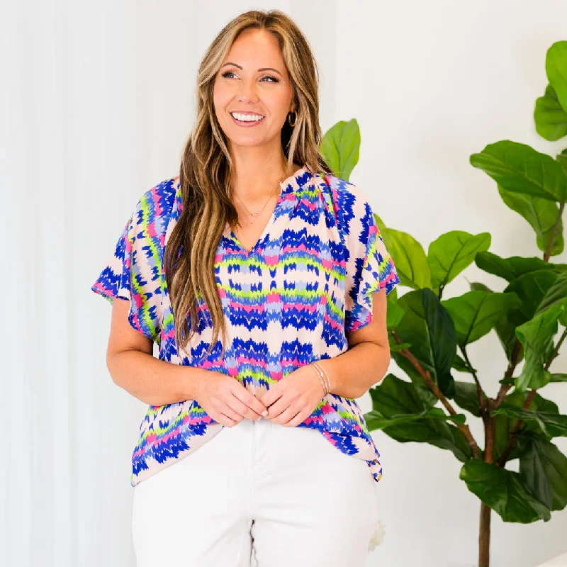 Contemporary Elegance Good Ole Days Top, Blue Combo