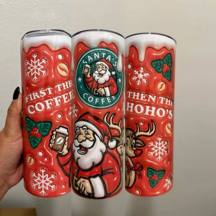 Limited Stock Santa First Coffee Then Ho Ho Ho's 20oz Tumbler
