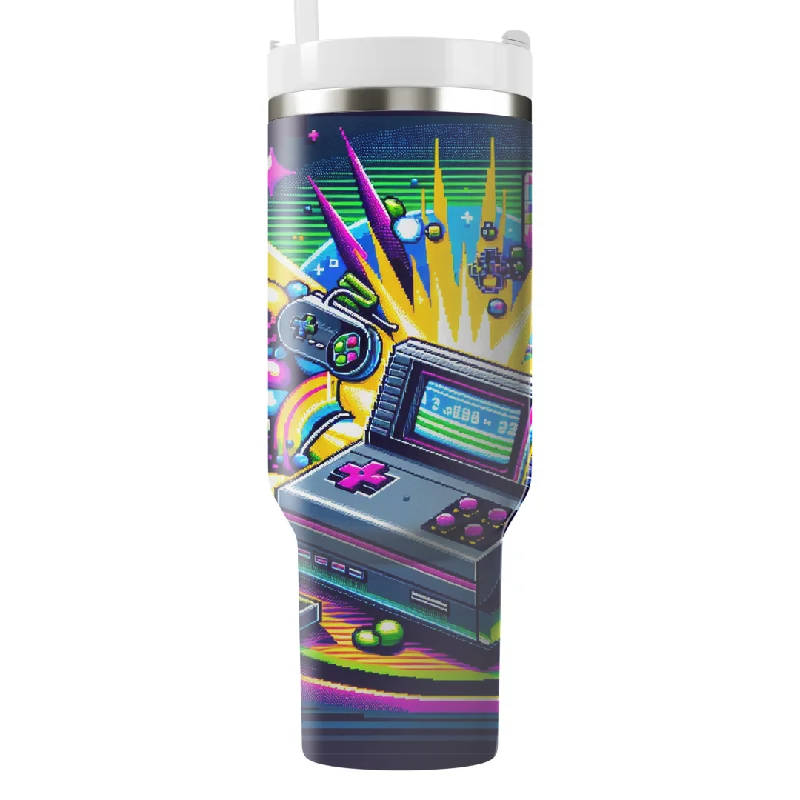 Fashion Forward Retro 80s Game Console Tumbler With Handle