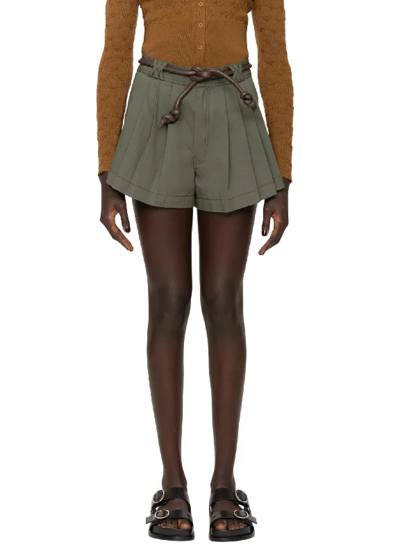 Huge Savings On Parisian Styles Samaka Garment Dye Shorts W/ Belt In Thyme