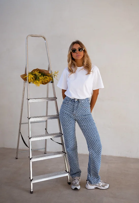Casual Chic Patterned Donald Jeans