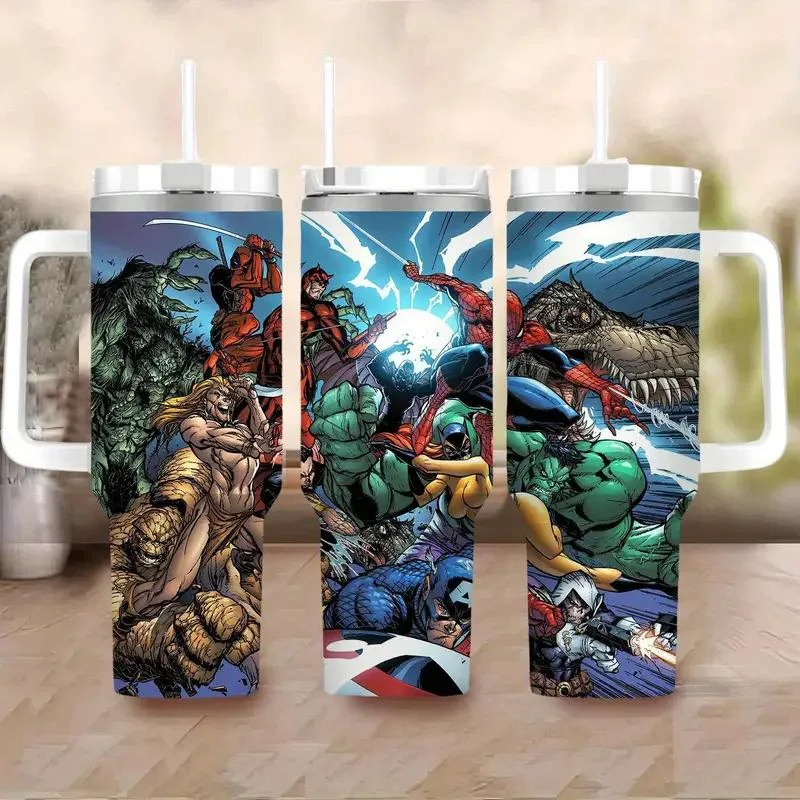 Imited-Time Drinkware Sale Marvel Hulk And Superheroes Design Tumbler With Straw