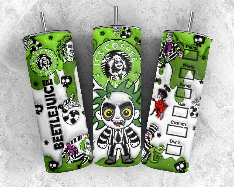Artistic Drinkware 3D Inflated Horror Character Halloween Tumbler Wrap, Beetle Juice Horror 20oz Tumbler, Halloween Wrap, Halloween Beetlejuice Tumbler Wrap Artistic Drinkware 3D Inflated Horror Character Halloween Tumbler Wrap, Beetle Juice Horror 20oz Tumbler, Halloween Wrap, Halloween Beetlejuice Tumbler Wrap