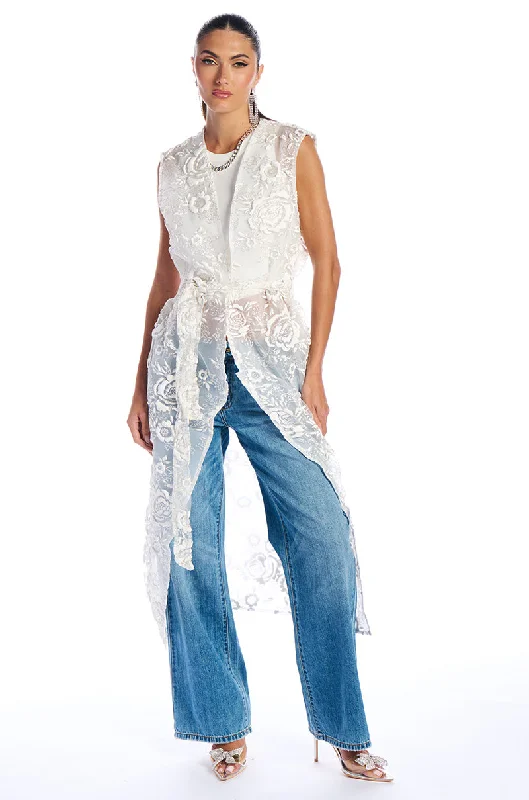 Elegant Styles GOING TO THE CHAPEL GLITTER FLORAL VEST