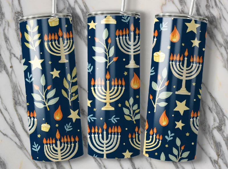 Durable Fashion Picks Minorah Hanukkah Israel 20 oz Tumbler