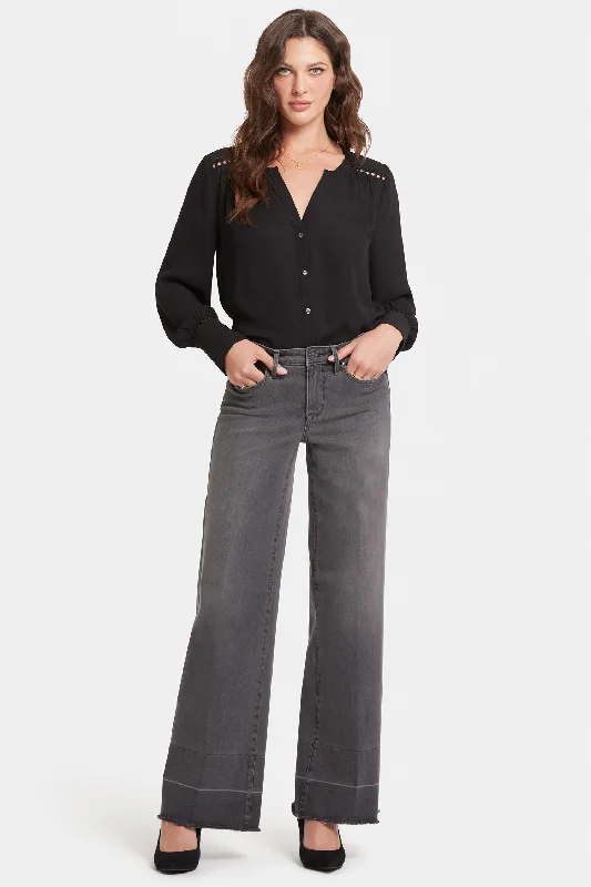 Spring Fashion Teresa Wide Leg Jeans - Snow Shadow