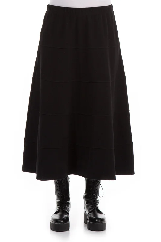 Celebrate With Big Savings Black Cotton Jersey Bell Skirt