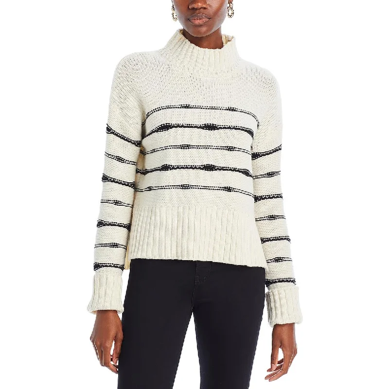 Cottagecore Rustic Charm Style Womens Wool Knit Mock Turtleneck Sweater