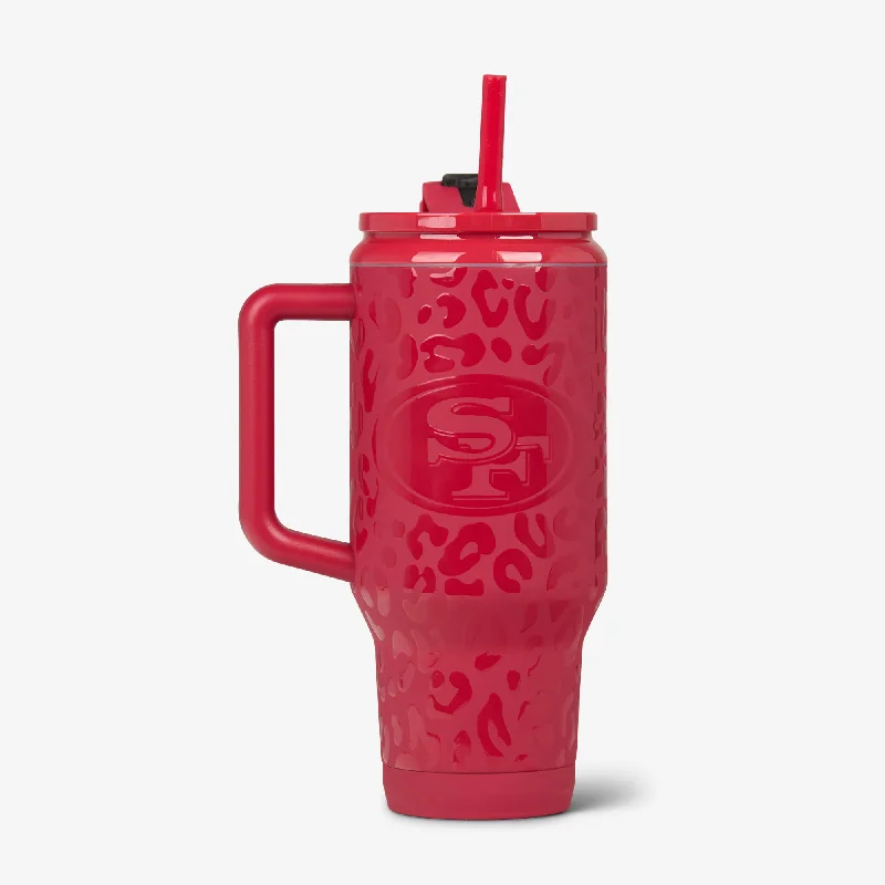 Chic & Cozy Collection San Francisco 49ers 32 Oz Leopard Flip ‘n’ Sip Travel Mug