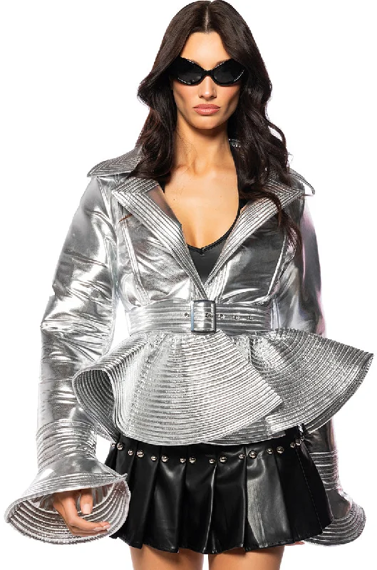 Minimalist Chic I GET IT HOW I LIVE IT METALLIC MOTO PUFFER
