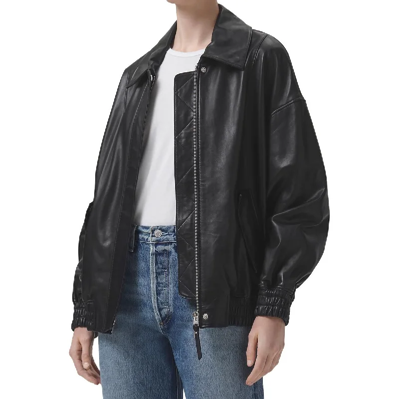 Mid - Week Surprise Ava Womens Leather Cold Weather Bomber Jacket