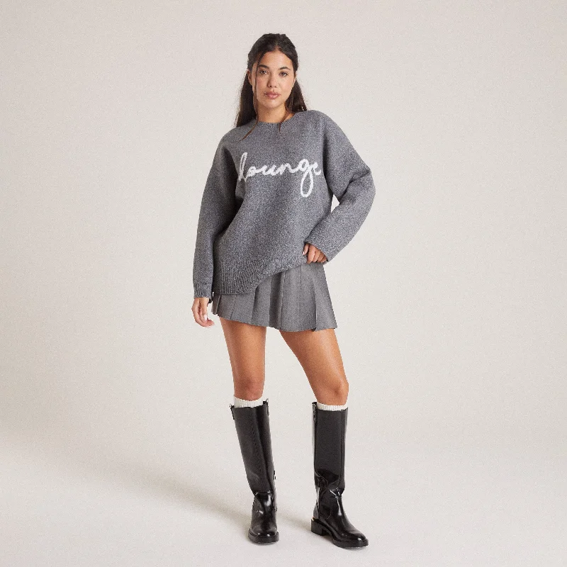 Unleash Your Style Lounge Knitted Crew Neck Jumper - Grey