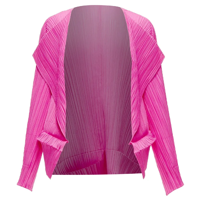 Luxury Fashion Issey Miyake Pleats Please Pleated 3D Cut Hem Cardigan Jacket