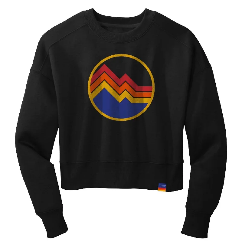 Fashion Sale Women's Circle Mountains Cropped Crew Top In Black