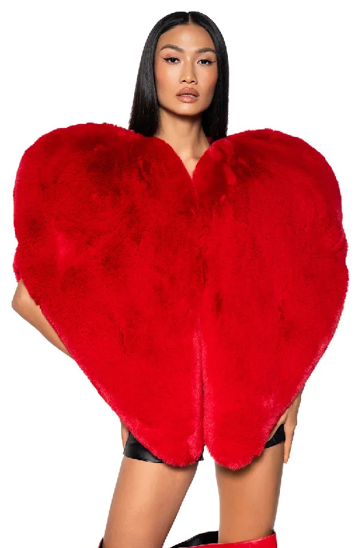 Casual Chic Clothing STAR CROSSED LOVER FAUX FUR HEART VEST
