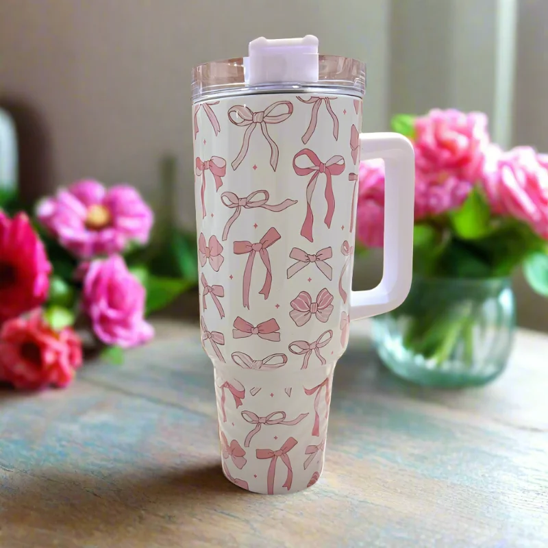 Imited-Time Drinkware Sale Coquette Bows 40 oz Travel Tumbler