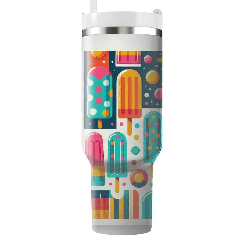 Unleash Your Trend Driven Style Retro Popsicle Art Print Tumbler With Handle