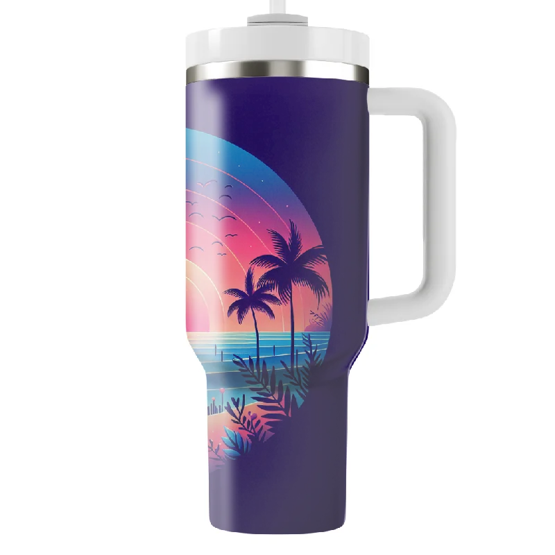 Exclusive Sale Radiant Sunset Silhouette Tumbler With Handle