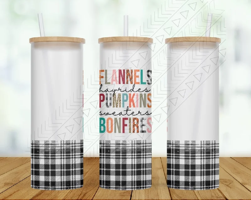 Decorative Glassware Flannel Pumpkins Tumbler