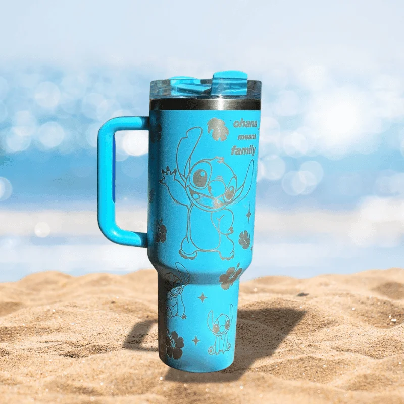 Travel Mugs Offer Stitch and Angel Engraved 40 oz Tumbler