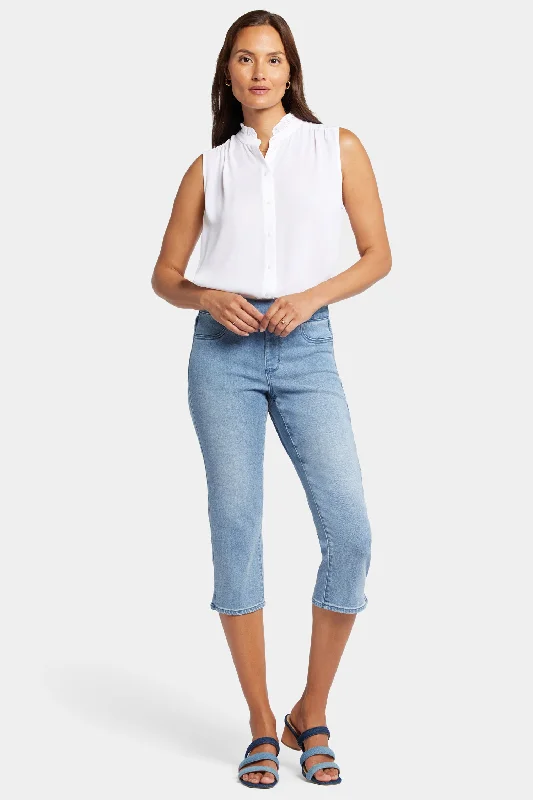 Disco - Inspired Retro Dance Look Dakota Crop Pull-On Jeans In Petite  - Corfu