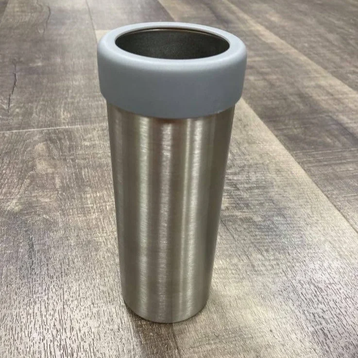 Tumblers Offer 16 oz. Slim Can Cooler - Grey Rim