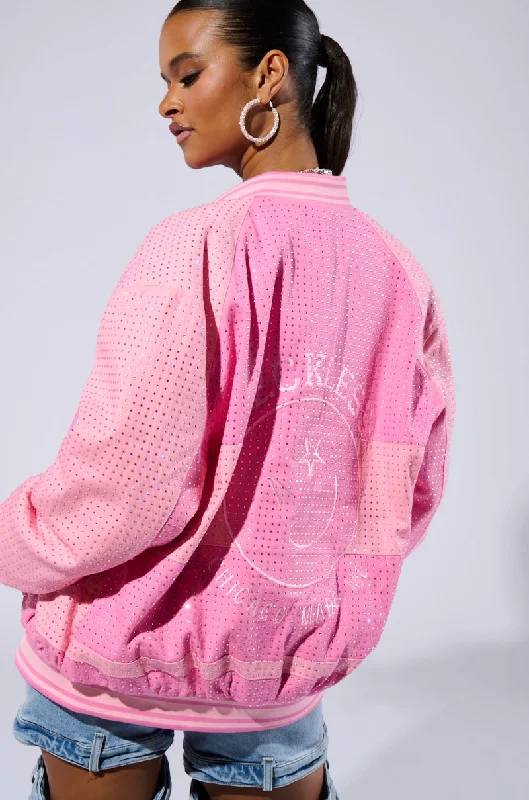 Stylish Statements CHICAGO MADE EMBROIDERED BOMBER
