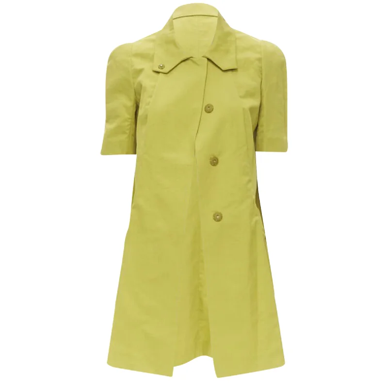 Colorful Clothing Marni silk lime pleat seam short sleeve coat