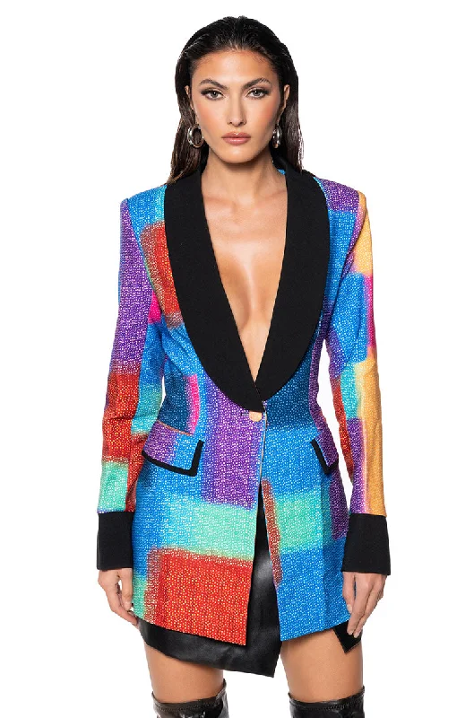 Wardrobe Refresh MATRIX ABTRACT PRINT BLAZER