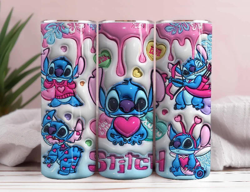 Holiday Drinkware Discount 3D Stitch Valentine Tumbler PNG, 3D Inflated Cartoon Valentine Tumbler Wraps, 20oz Skinny Tumbler, 3D Stitch Tumbler Wrap, Png Download Holiday Drinkware Discount 3D Stitch Valentine Tumbler PNG, 3D Inflated Cartoon Valentine Tumbler Wraps, 20oz Skinny Tumbler, 3D Stitch Tumbler Wrap, Png Download
