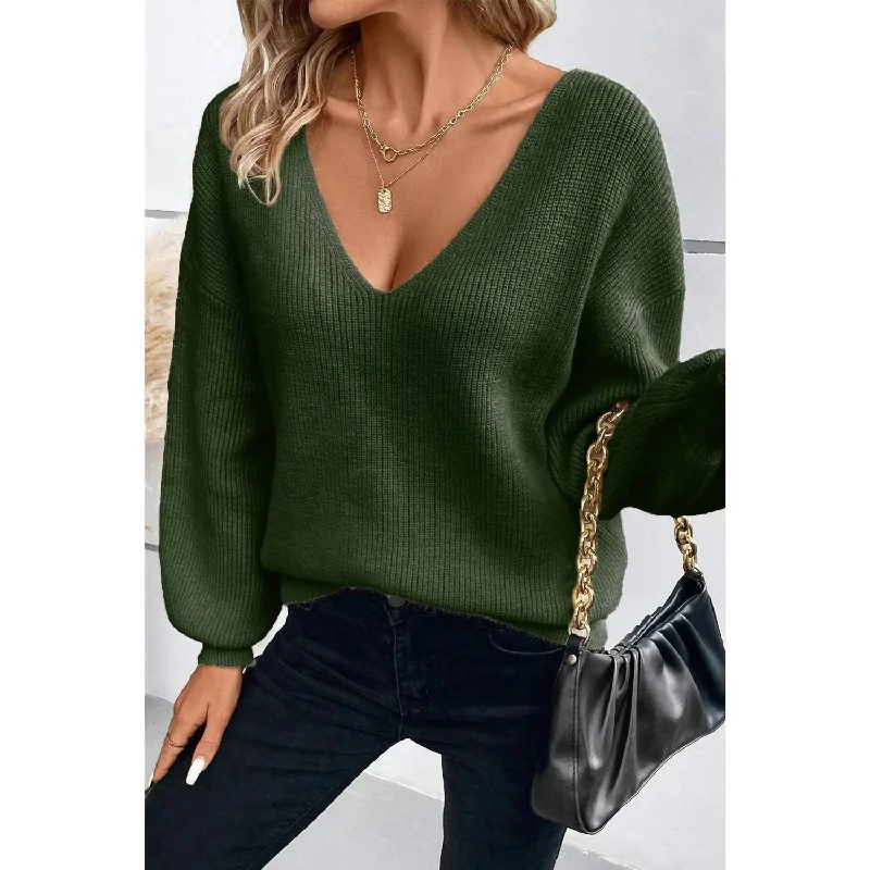 Quality Wear Bow Back Sweater In Green