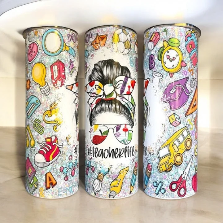 Green Drinkware Offer Moms Life #teacherlife 20/30oz Insulated Skinny Tumbler